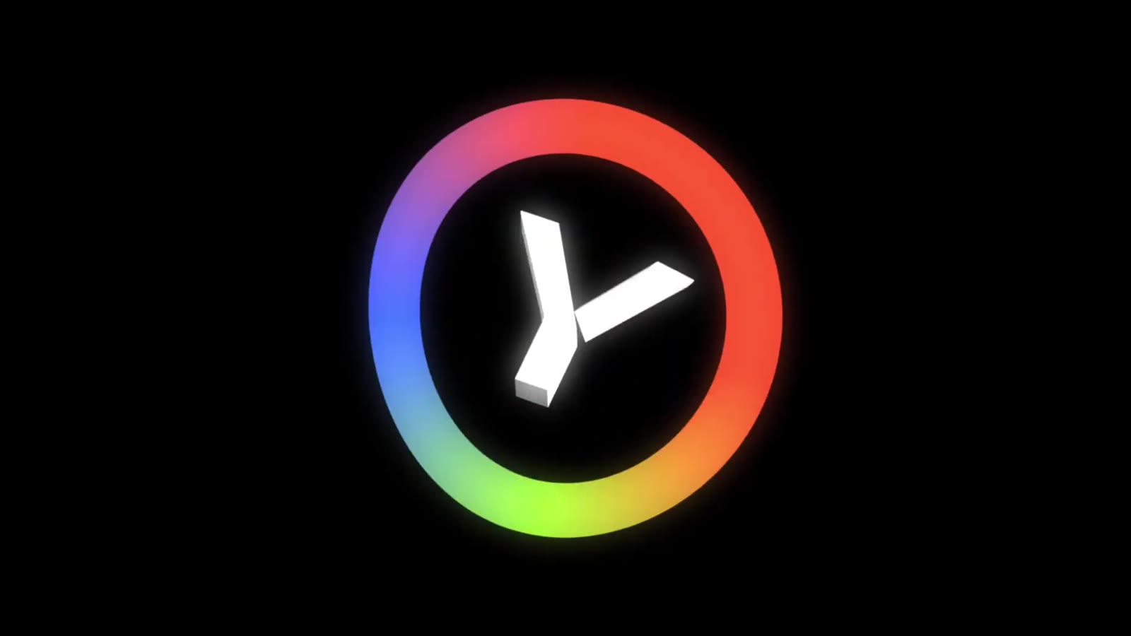 Motion A opening frame with a colorful circular identity mark