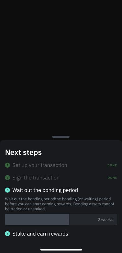 Copper iOS app next steps bottom sheet
